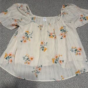 Melrose and Market Floral Top with Puff Sleeves